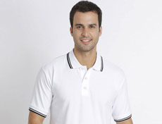 條紋羅紋領男士短袖POLO衫定制G647M